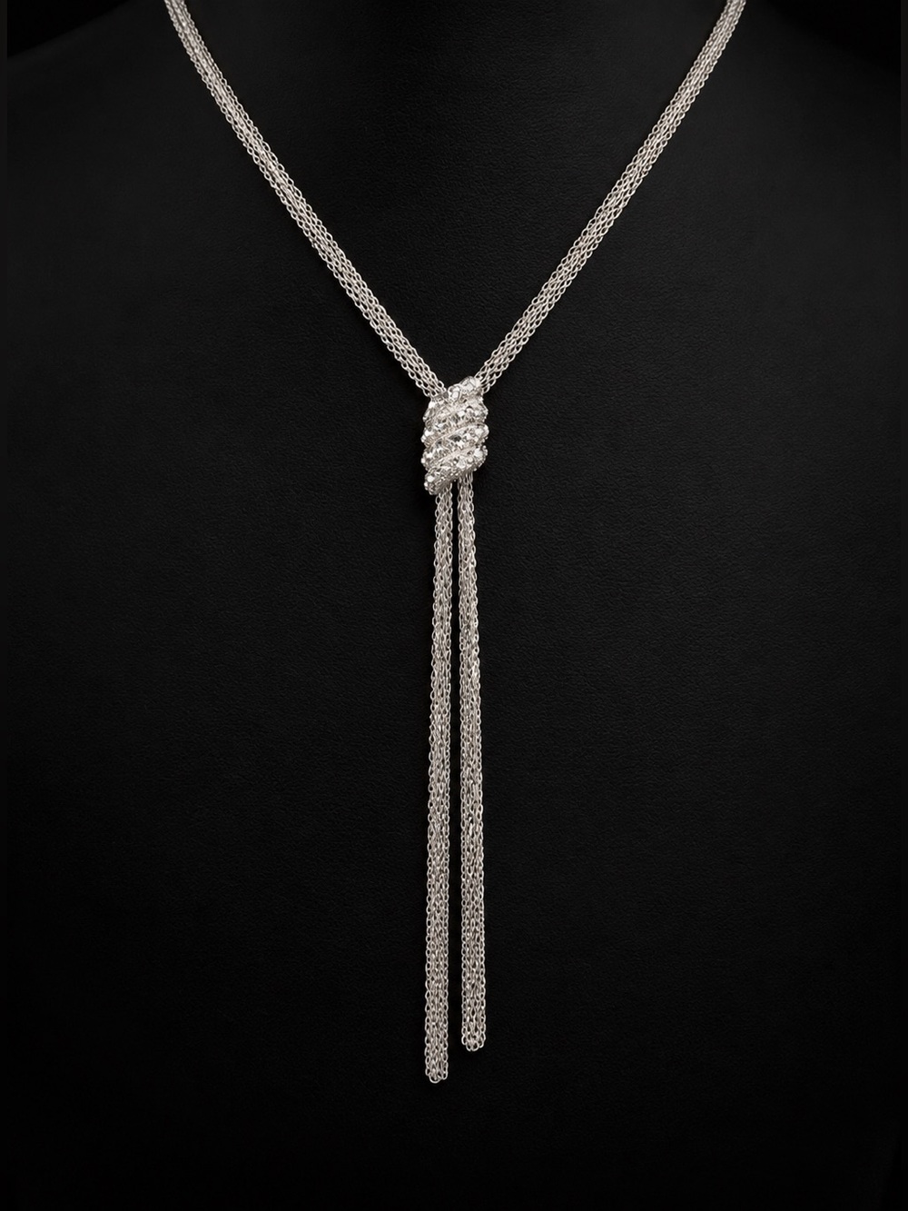 🌸 Silver Crystal Bolero Style Necklace